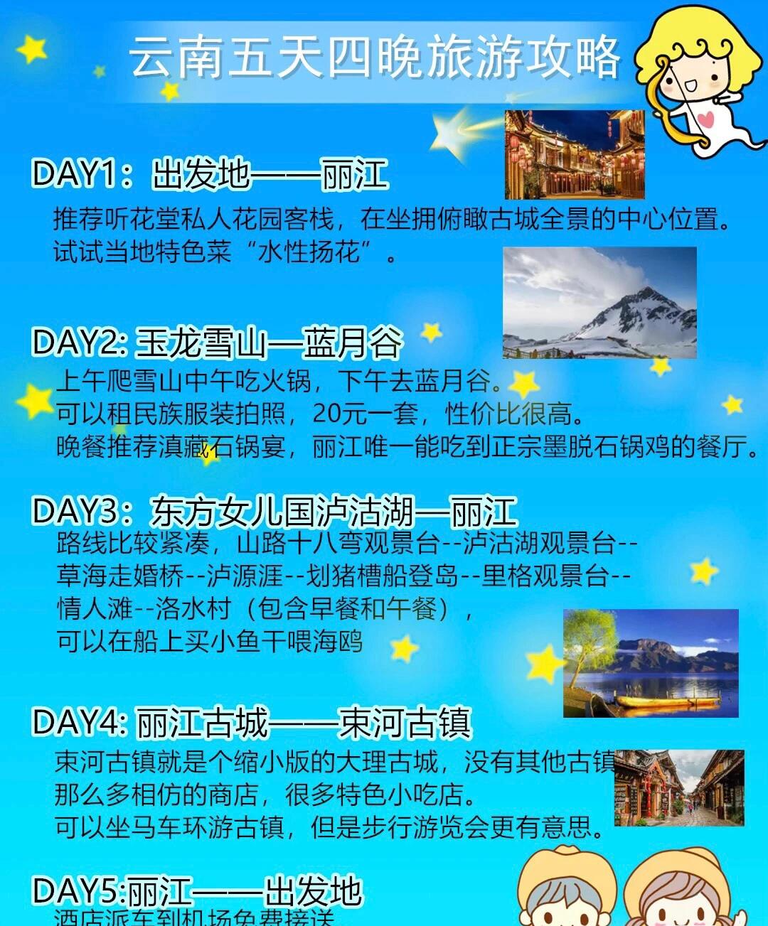 去云南旅游，5天最佳路線攻略，云南五日游，最佳路線攻略