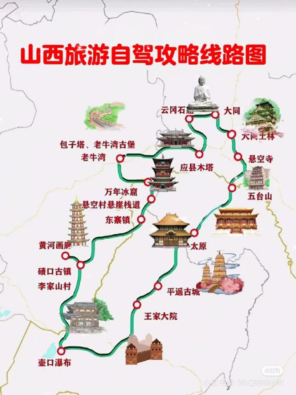探索山西，自駕游線路圖詳解，山西自駕游線路圖詳解，探索之旅啟程